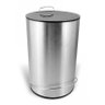 Lixeira Redonda Inox escovado com Pedal e balde 12 litros - Preta - Ghelplus - 1