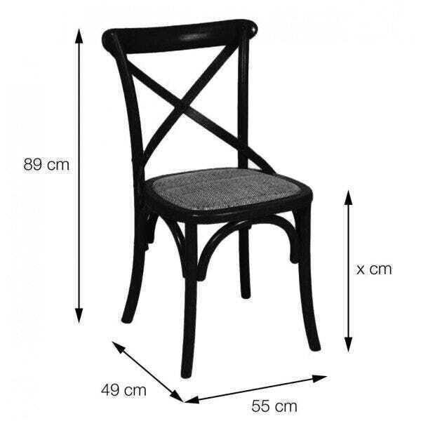 Cadeira de Madeira e Assento em Rattan 115 Or Design - 5