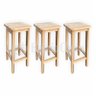 Kit 3 Banquetas Bancos Alto de Madeira 70cm para Balcão Área de Lazer e Cozinha - 1