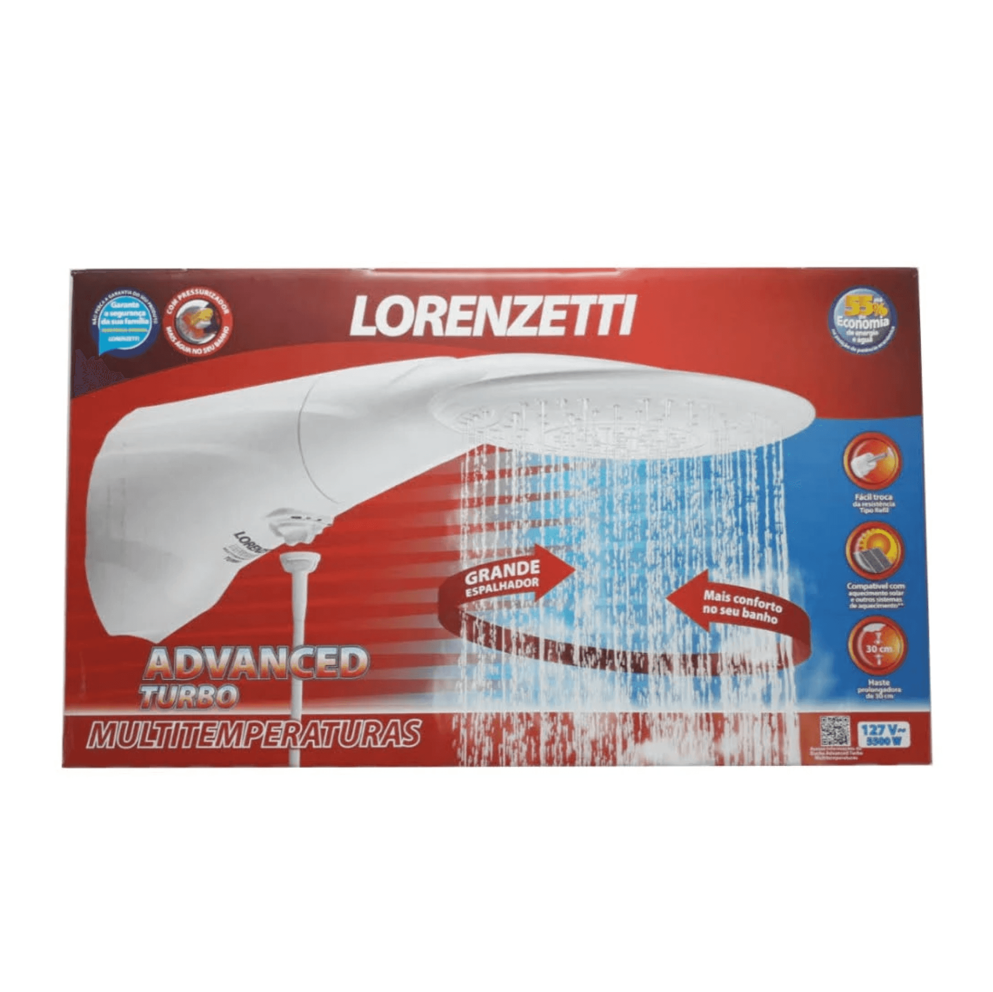 Ducha Elétrica Lorenzetti Turbo Advanced Branca 220v/7500w - 2