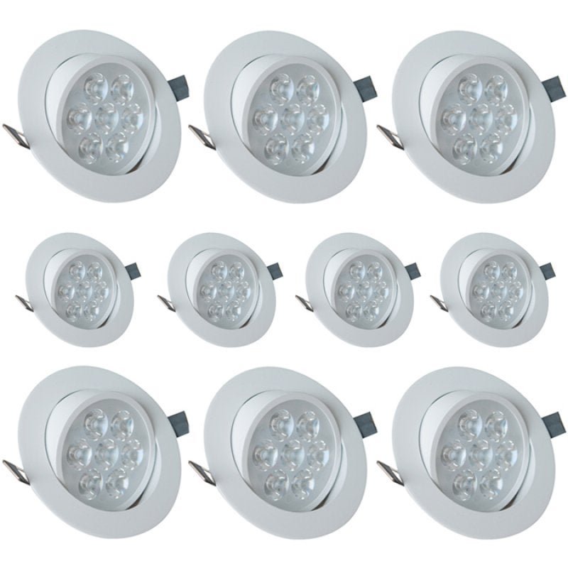 Spot Dicróica LED Direcional 7W Branco Quente Redondo Kit 10 - 1