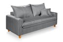 Ver imagem 2 de Sofa Living com Bau Multiuso 3 Lugares Linho Pes em Madeira: Cinza