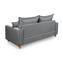 Ver imagem 3 de Sofa Living com Bau Multiuso 3 Lugares Linho Pes em Madeira: Cinza