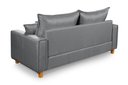 Ver imagem 3 de Sofa Living com Bau Multiuso 3 Lugares Linho Pes em Madeira: Cinza