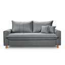 Ver imagem 1 de Sofa Living com Bau Multiuso 3 Lugares Linho Pes em Madeira: Cinza