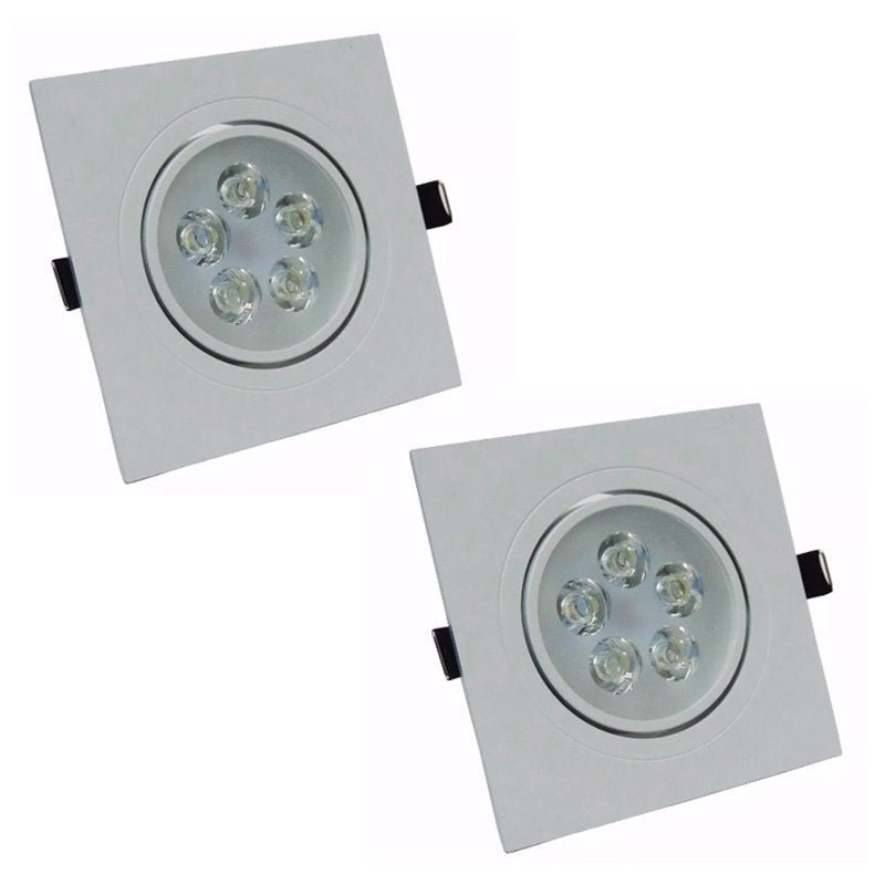 Spot Dicróica LED Direcional 5W Branco Quente Quadrado Kit 2 - 1