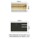 Ver imagem 4 de Armário de Cozinha Compacta 120cm Branco/Preto Glamy Madesa 02