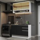 Ver imagem 1 de Armário de Cozinha Compacta 120cm Branco/Preto Glamy Madesa 02