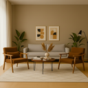 Ver imagem 3 de Poltrona Aurora Linho com Almofada Estofada Decorativa Recepção de Escritório Confortável:marrom