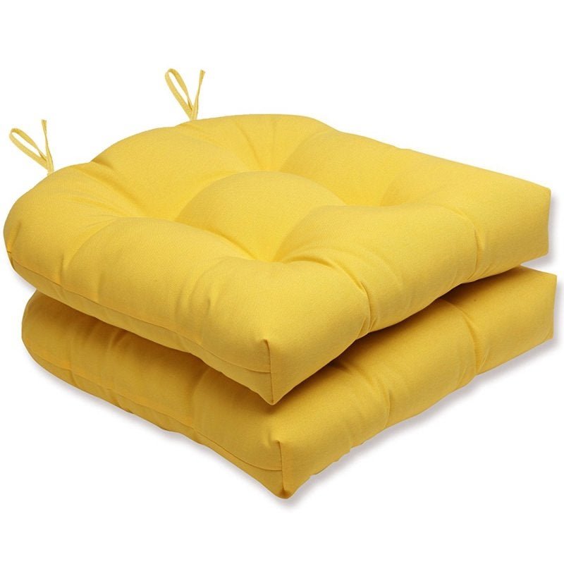 Almofada para Assento Futton Solid 40x40cm Amarelo 2Pçs