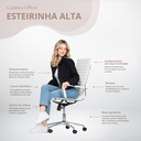 Ver imagem 3 de Cadeira de Escritório Alta Esteirinha Corino Base Rodizio 3301