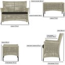 Ver imagem 2 de 2 Sofá Área e Mesa Igapó Alumínio Pintura Preta Corda Náutica Estofado Impermeável Almofada 9 Trama