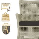 Ver imagem 4 de 2 Sofá Área e Mesa Igapó Alumínio Pintura Preta Corda Náutica Estofado Impermeável Almofada 9 Trama