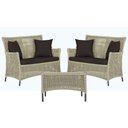 Ver imagem 1 de 2 Sofá Área e Mesa Igapó Alumínio Pintura Preta Corda Náutica Estofado Impermeável Almofada 9 Trama