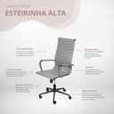 Ver imagem 2 de Cadeira de Escritório Alta Esteirinha Corino Base Rodizio 3301