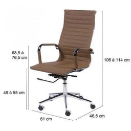 Cadeira de Escritório Alta Esteirinha Corino Base Rodizio 3301 - 4