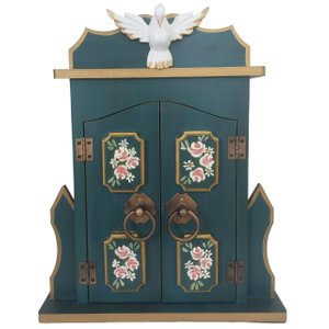 Oratório Capela com Porta para Imagens de até 20cm Azul - Coleção Ouro Preto