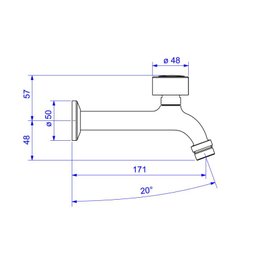 Torneira para Cozinha de Parede com Arejador Targa 1159.C40.CR - Deca - 2