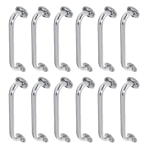 Alça de Apoio 50cm Barra Inox Segurança Banheiro Kit 12 Unidades Deficiente Idoso Acessibilidade Cad