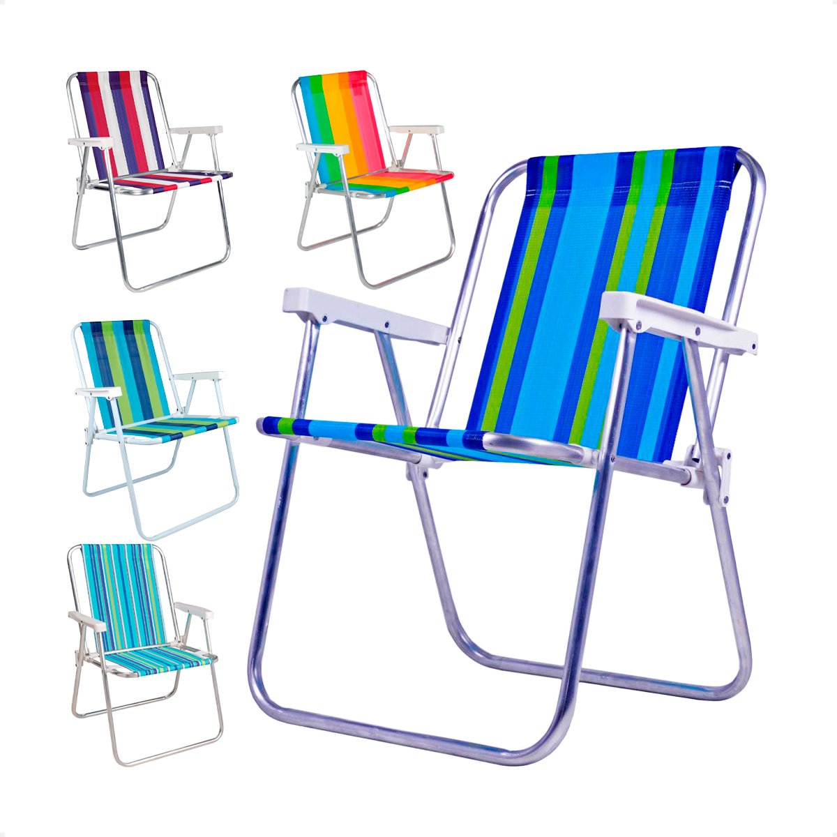 Cadeira de Praia Alta Alumínio Cores Sortidas Belfix - 4