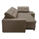 Ver imagem 4 de Sofá de Canto Retrátil e Reclinável com Molas 3,00x2,00 Virginia Suede Cappuccino Adonai