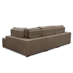 Sofá de Canto Retrátil e Reclinável com Molas 3,00x2,00 Virginia Suede Cappuccino Adonai - 5