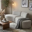 Ver imagem 1 de Sofá Orgânico Módulo Curvo Savana Boucle Cinza Claro - Montanaris Decor