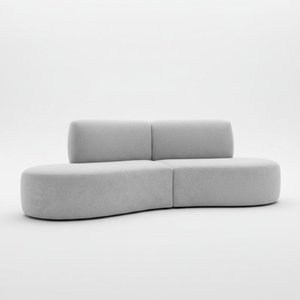 Sofá Orgânico Módulo Curvo Savana Boucle Cinza Claro - Montanari's Decor