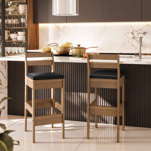 Conjunto com 02 Banquetas Gourmet Cedro Gold 11C