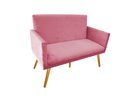 Ver imagem 2 de Namoradeira Nina Decorativa Suede Rosa 2 Lugares Pés Madeira Ms Decor