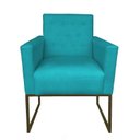 Ver imagem 1 de Poltrona Decorativa Julliete Suede Azul Turquesa