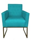 Ver imagem 1 de Poltrona Decorativa Julliete Suede Azul Turquesa