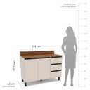 Ver imagem 5 de Balcão de Cozinha 120x92,5cm 3 Gavetas 2 Portas com Tampo Creme 250002
