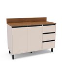 Ver imagem 2 de Balcão de Cozinha 120x92,5cm 3 Gavetas 2 Portas com Tampo Creme 250002