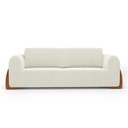 Ver imagem 7 de Sofá Living Bloom 200cm 03 Lugares com Pés de Madeira Bouclê Off White - Abmaza