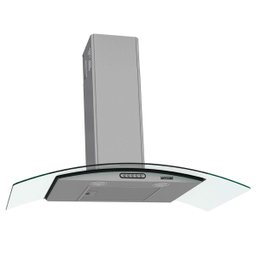 Coifa de Parede 90cm Vidro Curvo Slim Fogatti - 1