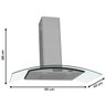 Coifa de Parede 90cm Vidro Curvo Slim Fogatti - 2