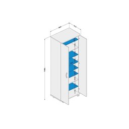 Armário Multiuso Lavanderia Limeira 169 C/ 2 Portas Castanho - Politorno - 2