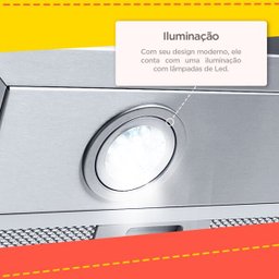 Coifa de Parede 75cm Vidro Reto Duto Slim Fogatti Inox - 3