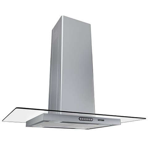 Coifa de Ilha 90cm Vidro Reto Slim Fogatti Inox