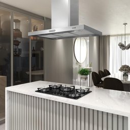 Coifa Ilha 90cm Retangular Fogatti Inox - 3 Coifa Ilha 90cm Retangular Fogatti Inox - 3