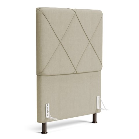 Cabeceira Cama Box Solteiro Mel 90cm com Frame Linho Bege - Desk Design