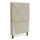 Ver imagem 1 de Cabeceira Cama Box Solteiro Mel 90cm com Frame Linho Bege - Desk Design