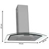 Coifa de Parede 70cm Vidro Curvo Duto Slim Fogatti Inox - 2