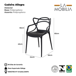 Conjunto 6 Cadeiras Allegra Preto - 6