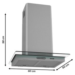 Coifa Ilha 60cm Vidro Reto Fogatti Inox - 3
