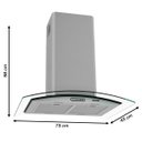 Ver imagem 3 de Coifa Ilha 75cm Vidro Curvo Fogatti Inox