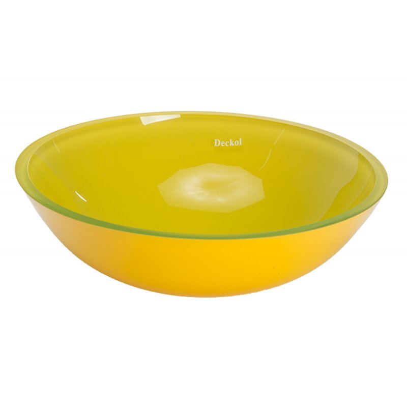 cuba de vidro redonda amarela 30cm - 2