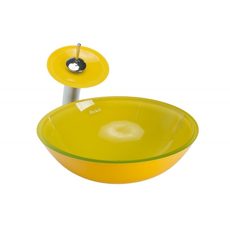 cuba de vidro redonda amarela 30cm - 3