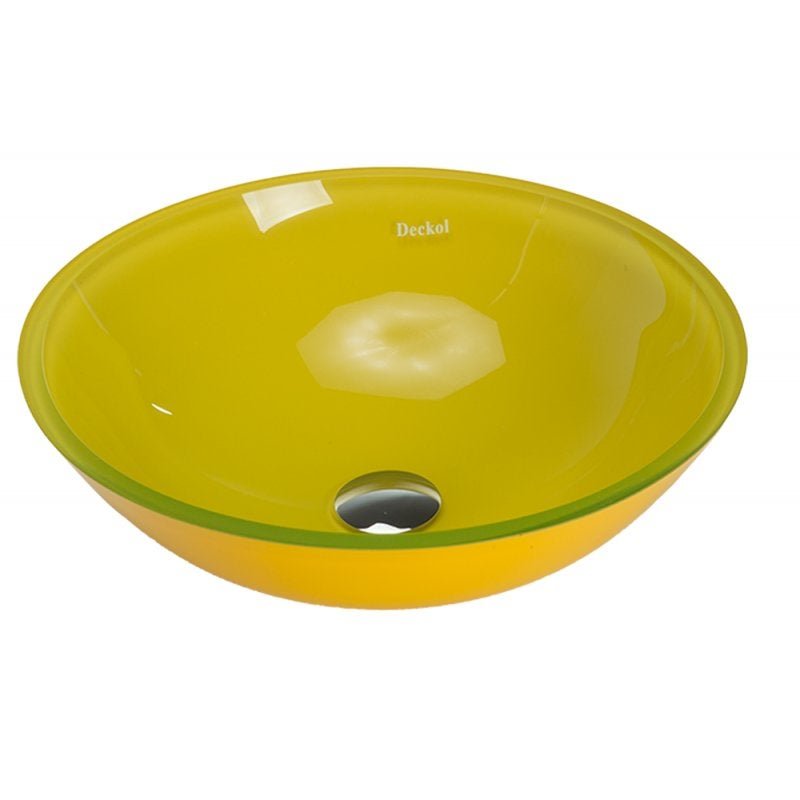 cuba de vidro redonda amarela 30cm - 1